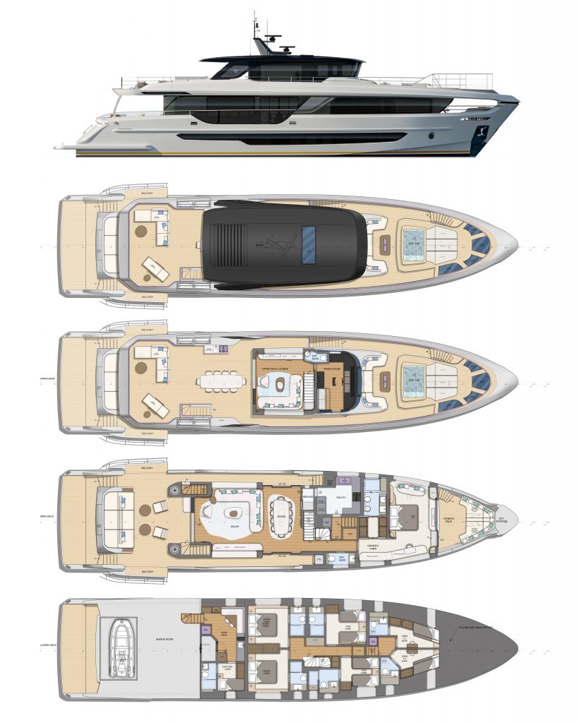 Моторная яхта Majesty 100 Terrace plan