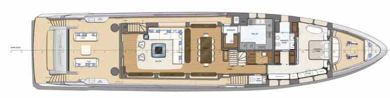 Моторная яхта Majesty 111 Plan 4